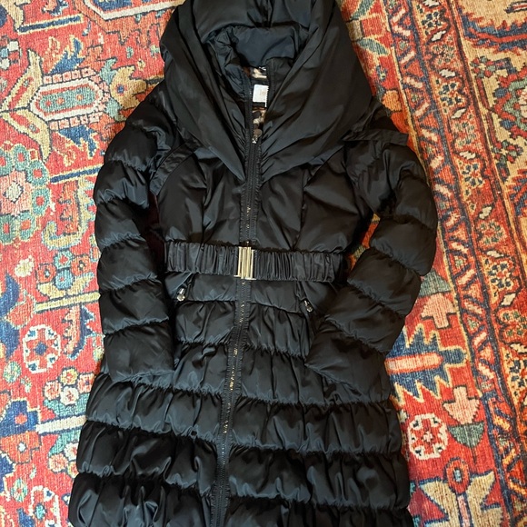 Laundry By Shelli Segal Black Belted Puffer Coat - Picture 1 of 4